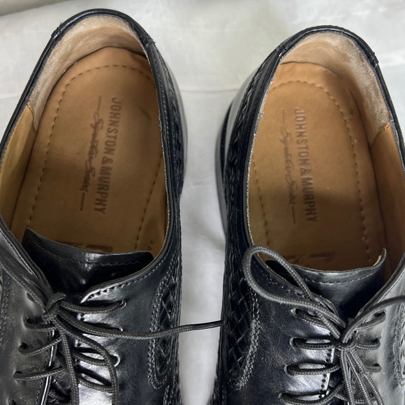 Johnston & Murphy Ellsworth Cap Toe Black Leather Oxford Shoes Size 9M - Picture 3 of 13